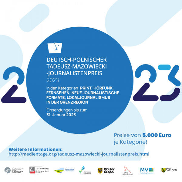 Last Call für Einsendung von Wettbewerbsbeiträgen zum Deutsch-Polnischen Journalistenpreis 2023